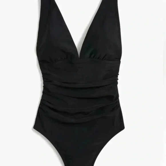 J. Crew V-neck ruched one-piece swimsuit - size XS NWT - Picture 1 of 10